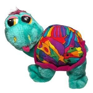 Vintage 1994 Turtle Plush ACE Doll Stuffed Animal Funky Psychedelic Carnival Toy